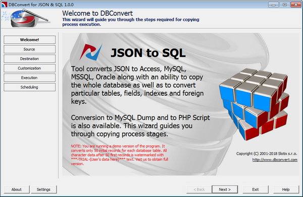 DBConvert for JSON and SQL(ݿļת)