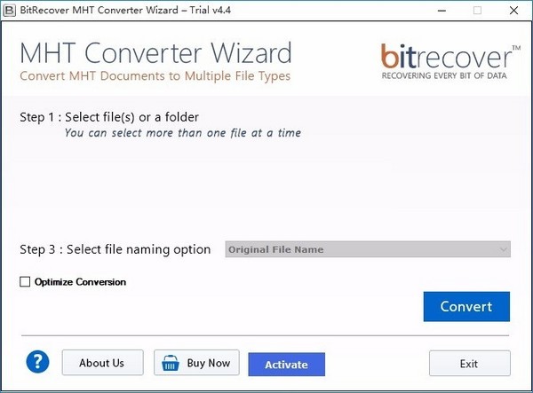 BitRecover MHT Converter Wizard(MHTļת)
