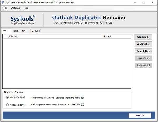 SysTools Outlook Duplicates Remover(䴦)