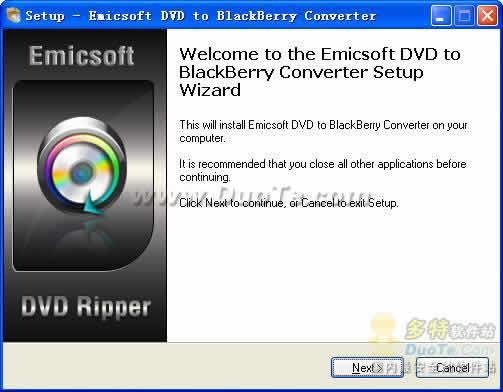 Emicsoft DVD to BlackBerry Converter