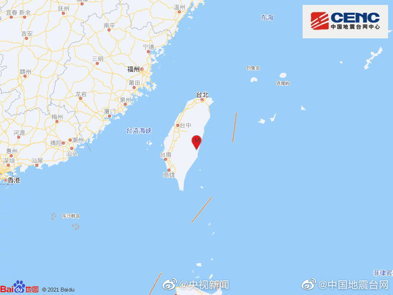 台湾花莲县发生5.7级地震 台湾花莲县发生5.7级地震,震源深度10千米