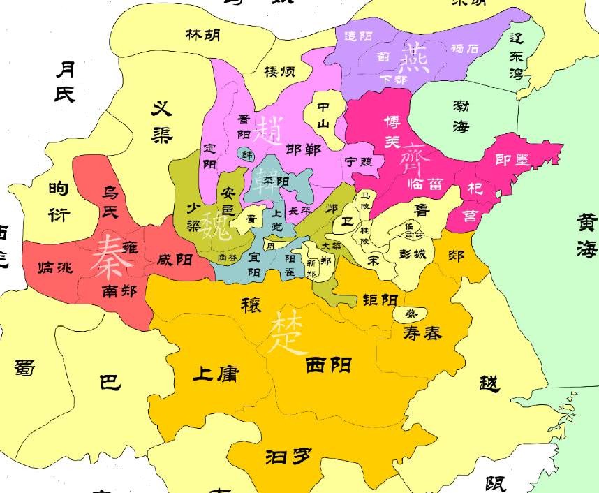 春秋地图 六国图片