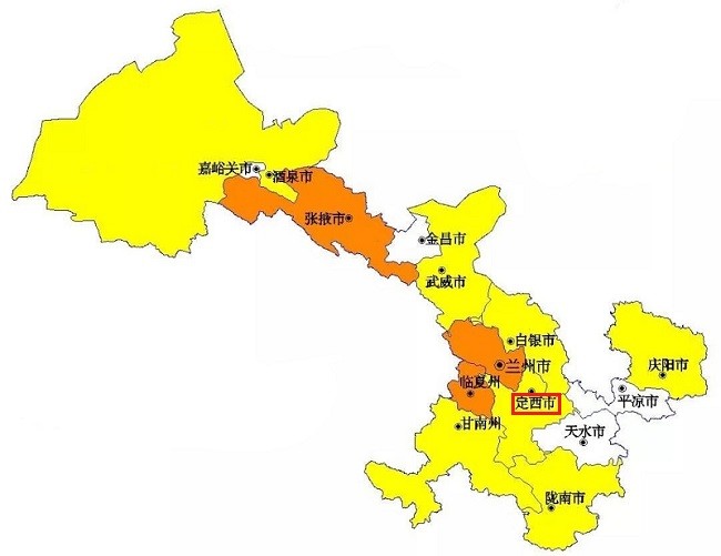 甘肅定西地圖全圖高清版