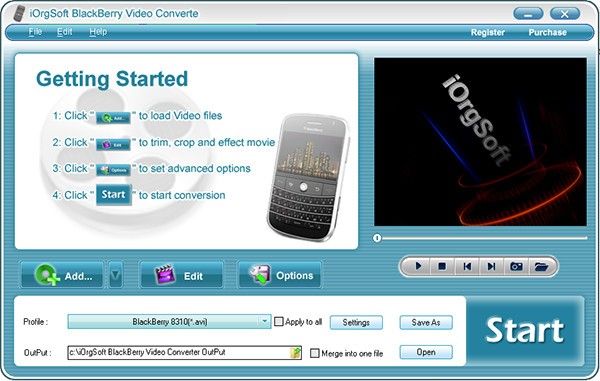 iOrgSoft BlackBerry Video Converter(视频转换软件)