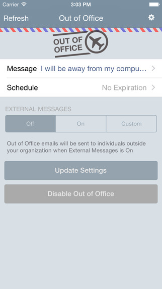 Out of Office for Outlook Exchange