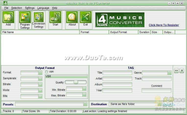 4Musics WMA to WAV Converter