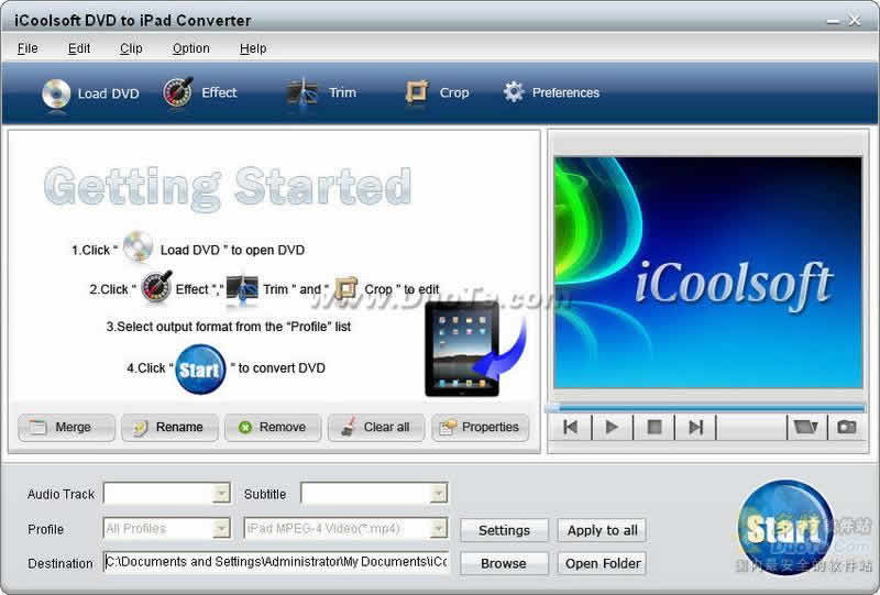 iCoolsoft DVD to iPad Converter