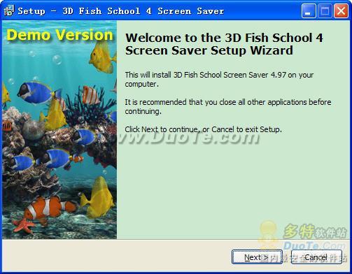3D Fish School Screen Saver
