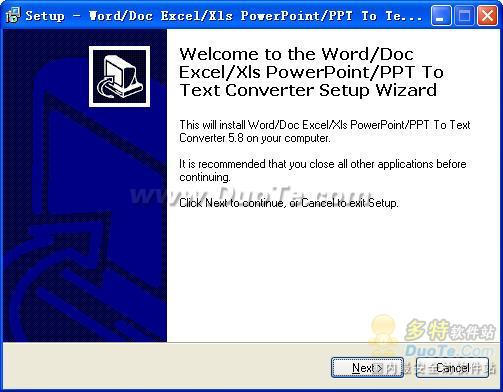 Word/Doc Excel/Xls PowerPoint/PPT To Text Converter
