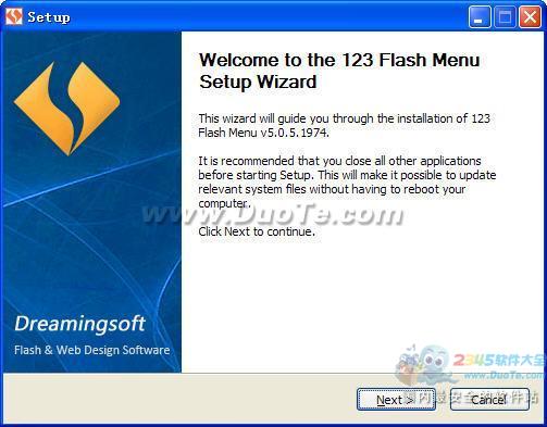 123 Flash Menu