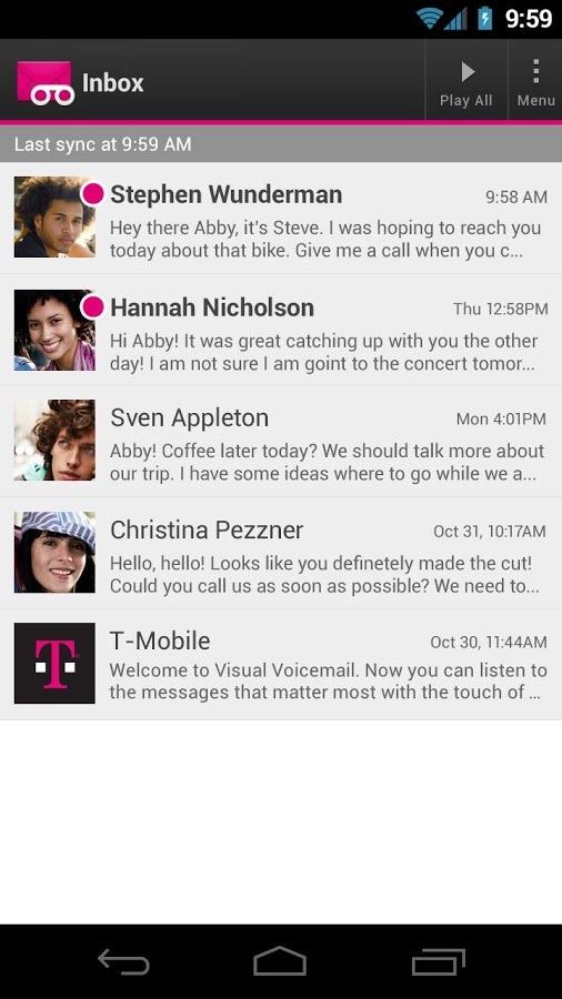 T-Mobile Visual Voicemail