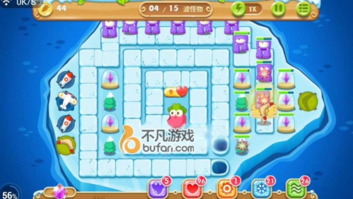 《保卫萝卜2》冰岛主题第120关水晶萝卜图文攻略