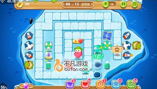 《保卫萝卜2》冰岛主题第120关水晶萝卜图文攻略