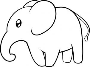 野生动物简笔画大象图片